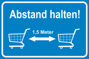 Hinweisschild  " Abstand halten "